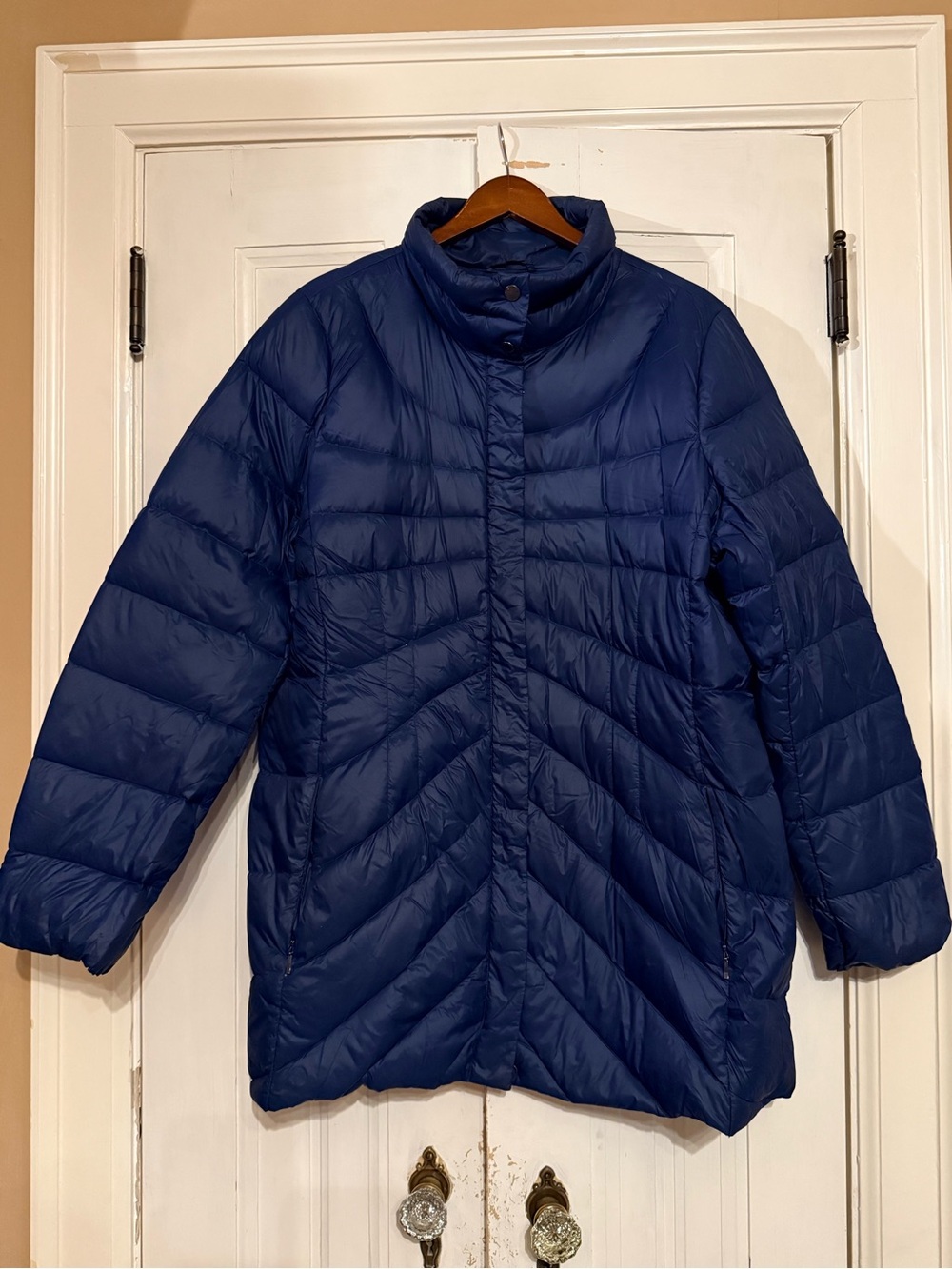 Lands' End Deep Blue Quilted Puffer Jacket